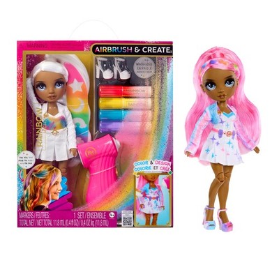 Air Brush & Create DIY Fashion Doll with Airbrush Marker Kit, Washable Rainbo...
