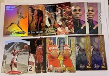Jerry Stackhouse Rookie And Insert Card Lot Of 12 Flair, Metal, Die Cut SP