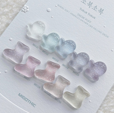 MIGOTHIC Sobok Sobok Snow Puff Glitter Gel Polish Soak Off Nail Gel K-Beauty