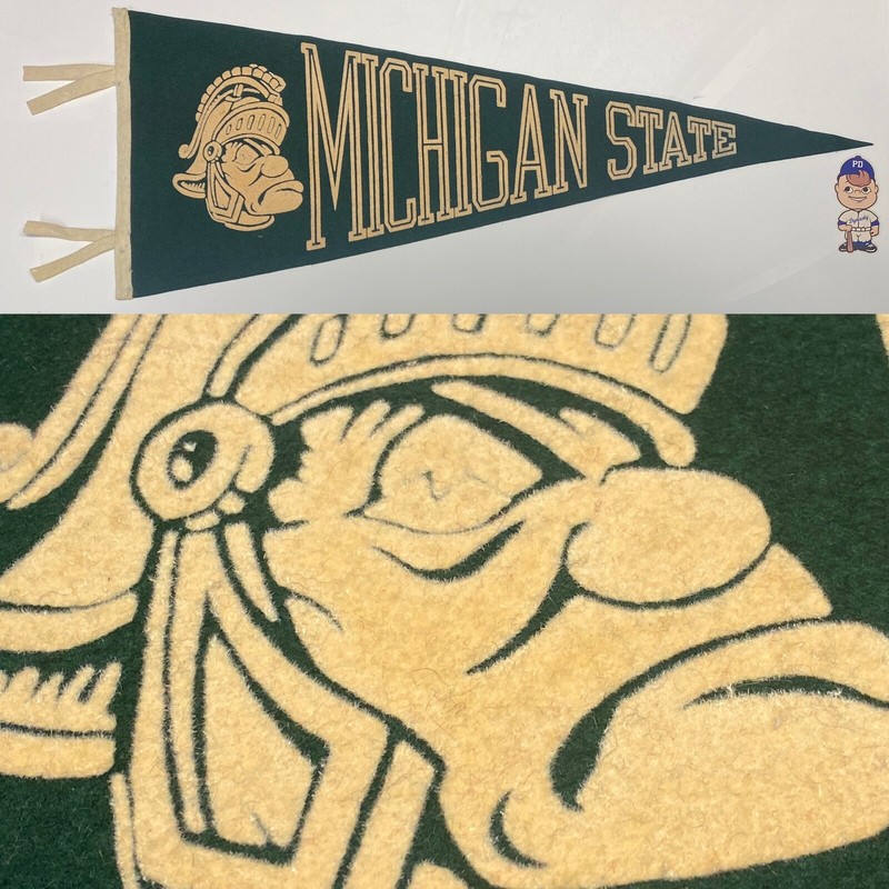 1960’s Vintage Michigan St State Spartans College University Pennant 11x29