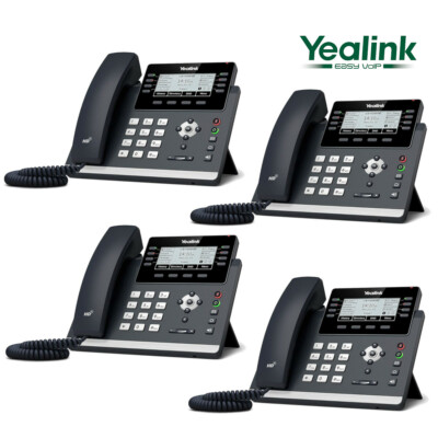 4 Yealink SIP-T43U Unified Firmware Enhanced SIP Phone T43U Gigabit VoIP 12 Line