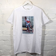 Actual Fact ASAP Rocky With Bike Printed White T-shirt A$AP Hip Hop Tee 