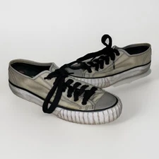 PF Flyers Shoes Women's 8 Sandlot Brown Blue Canvas Retro Sneakers *READ DESC*