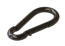 Black 3/16"-3/8" Carabiner Clip Snap Hook Spring Loaded Steel Karabiner Carbine