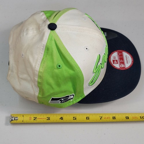 Seattle Seahawks NFL New Era 9Fifty Strapback Adjustable Colorblock Medium Large - Picture 2 of 11