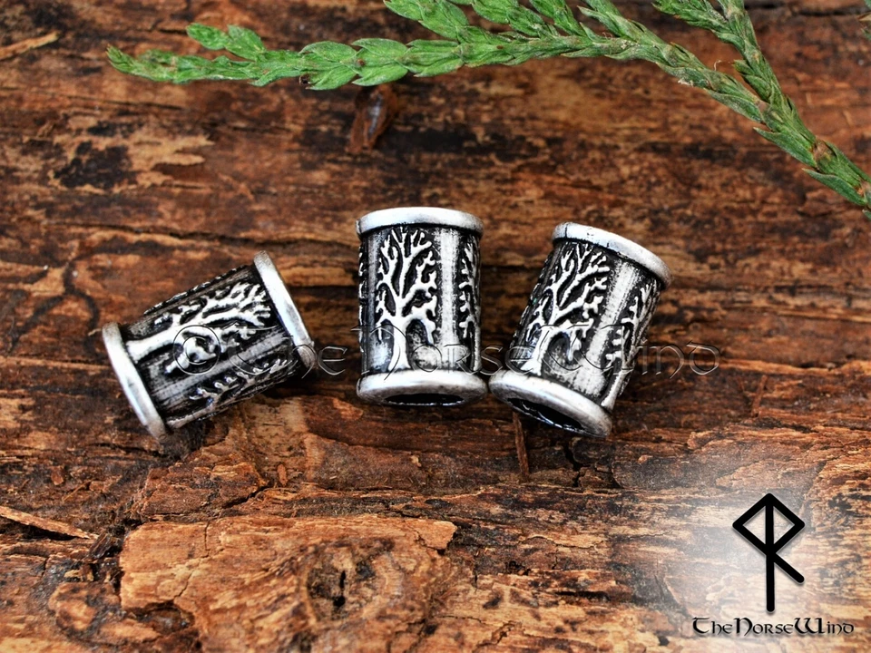 Yggdrasil Wikinger Bartring Keltische Haarperle Lebensbaum Bartperle Bartschmuck - Bild 3 von 4