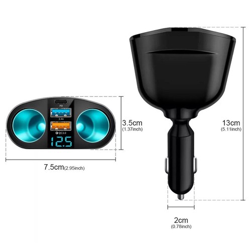 2in1 LED 2 Way Car Cigarette Lighter Socket Splitter Adapte D4P6 Charger O D0P1 - Photo 12 sur 12