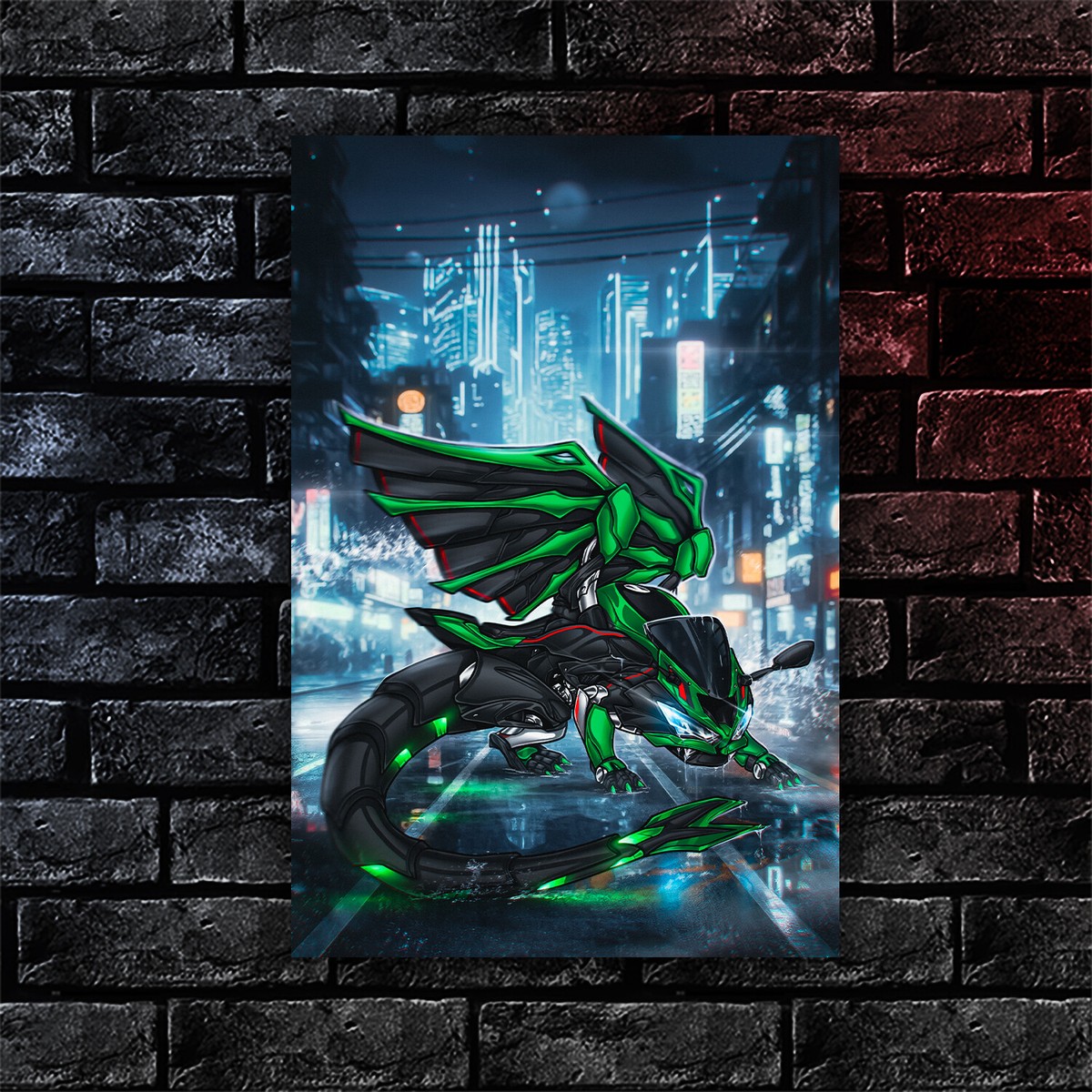 Kawasaki ZX-6R Ninja 2019-2023 - Motorycle poster Dragon art from