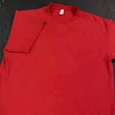 Vintage 80s 90s Red Blank T Shirt XL Single Stitched Short Sleeve Made in USA
