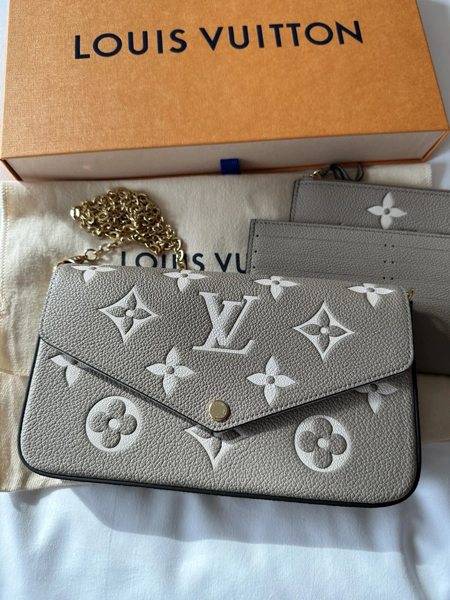 Louis Vuitton Félicie Pochette Monogram Empreinte Leather Dove