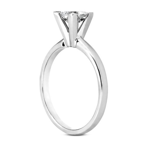 Yellow Diamond Solitaire Wedding Ring Natural Princess Treated 14K VVS2 1.05 CT - Picture 2 of 6