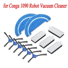 Replacement Side Brush Filter Mop Cloth Kit for Conga 1090 Robot Vacuum Parts