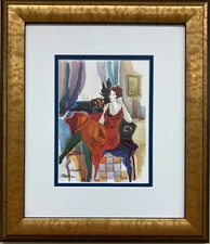 Patricia Govezensky "The Mistress" Custom Framed Women Post-Impressionism  New