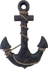 Wood Anchor Wall Hanging Plaque Nautical Sea Shore Ocean Beach Decor 18"H