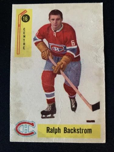 1958-59 RALPH BACKSTROM #16 Rookie Parkhurst Canadiens Card - VG+ (small crease)