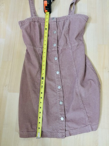 Cord Overall Kleid Junior Große Damen S Pullover Knopfleiste Dusty Rose Rosa - Bild 16 von 18