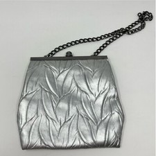 Vtg Jessica McClintock Silver Clutch Evening Bag Chain Strap Retro Costume NYE