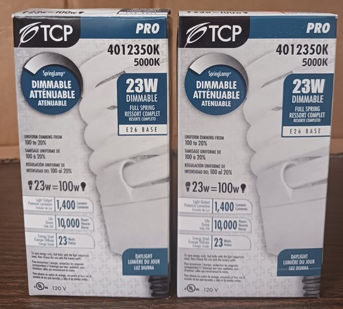 TCP 4012350K 23 Watt Compact Fluorescent Light Bulb 5000K 2-pcs - Picture 3 of 7