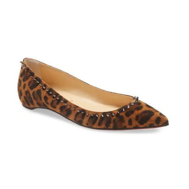 louboutin leopard flats
