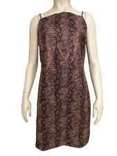 Michael Kors Women's Sz M Python Snake Print Sleeveless Pencil Dress Shift Y2K