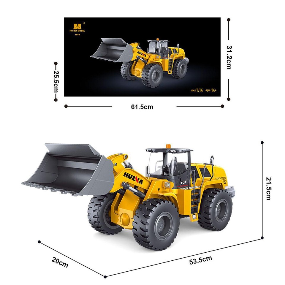US Stock 1/14 HUINA 2.4G 10CH RC Loader 1583 Electric Lifting ...