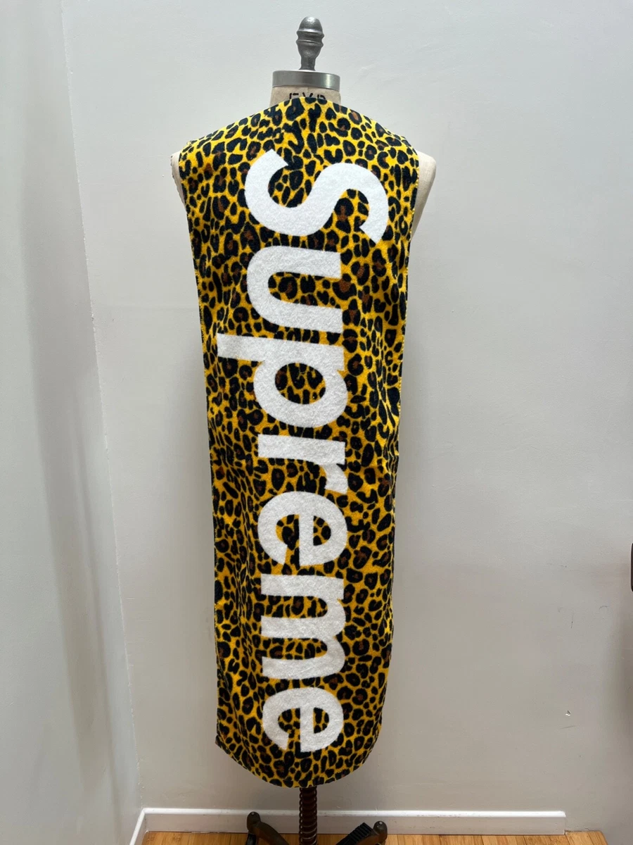 SUPREME 2009* JAPAN RELEASE LEOPARD TOWEL BOX LOGO PRINT 16” x 46 1/2”