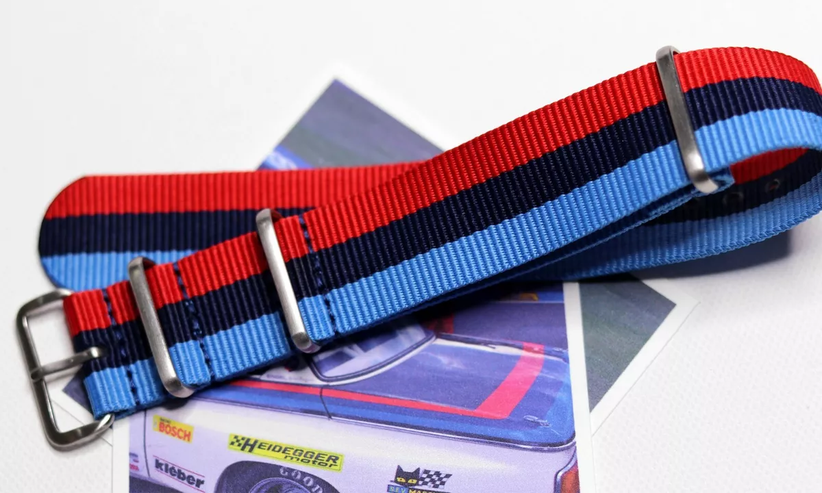 One Piece BMW MSport MPower Inspired Racing Colors Strap Nylon