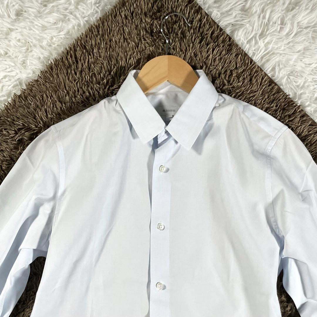 Jil Sander Long Sleeve Shirt Dress Shirt Work Cotton Blue 38/15 
