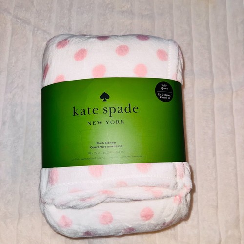 Manta de felpa Kate Spade completa/queen: cerezas, lunares, gris floral 98"x92" - Imagen 2 de 25