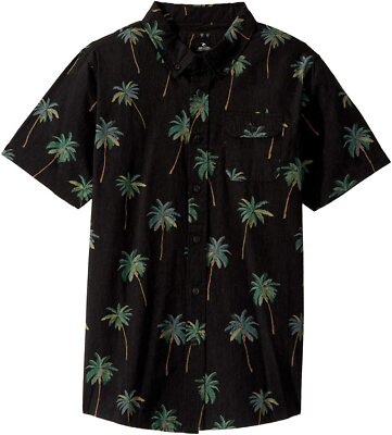 RIP CURL Men's S/S Button-Up Shirt TORREY - BLK - Small - NWT