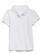 Old Navy Toddler Girls White Stretch Pique Uniform Polo Shirt Size 3T