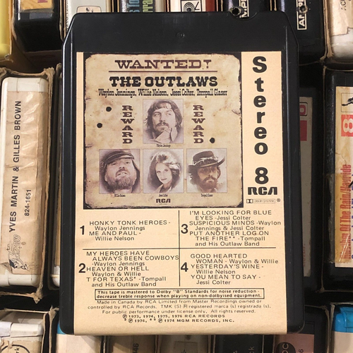 The Outlaws Wanted 1976, 8 Track Tape Willie Nelson, Waylon