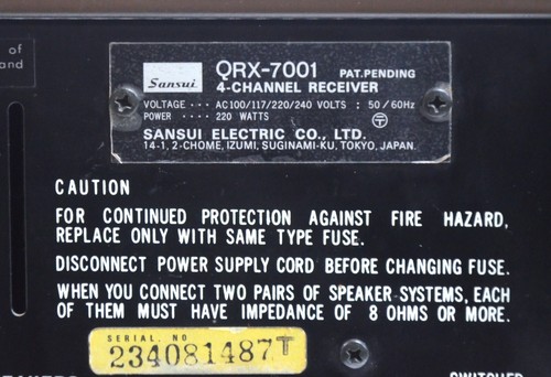 Sansui QRX-7001 4-Channel Stereo Receiver (861) - Picture 8 of 8