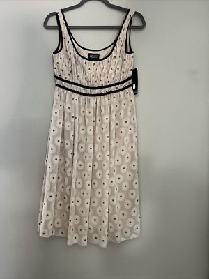 Adrianna Papell Cream Off White Black Polka Dot Cocktail Party Dress Size 4  | eBay