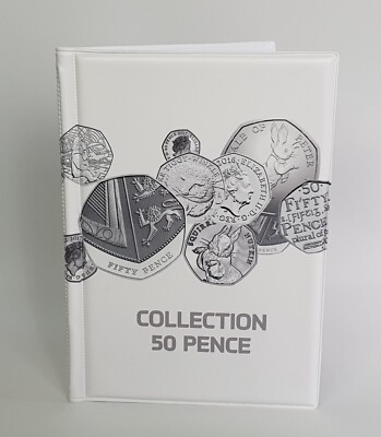 Coin Schulz Mini Album Folder 96 Coins Pockets WHITE Book Holder 50p £1 £2 10p