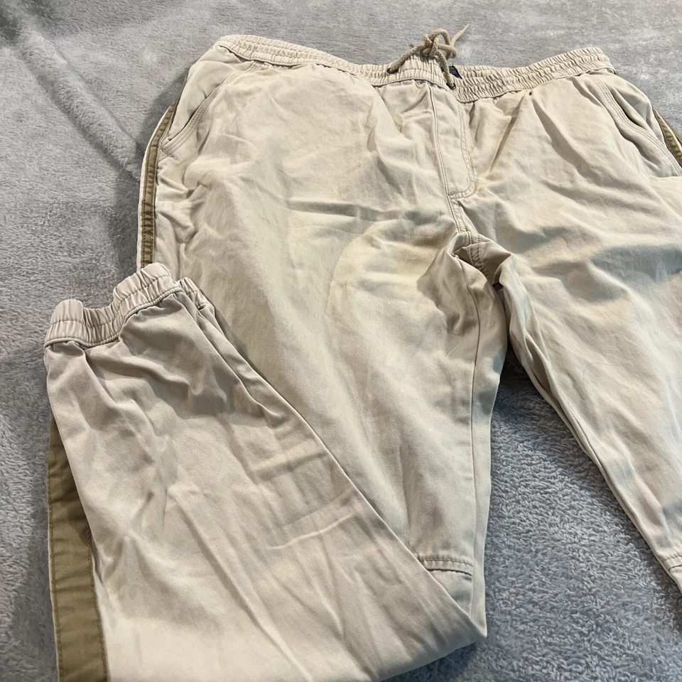 Calça jogger American Rag masculina tamanho cordão elástico cintura perna cônica listrada - Imagem 3 de 4