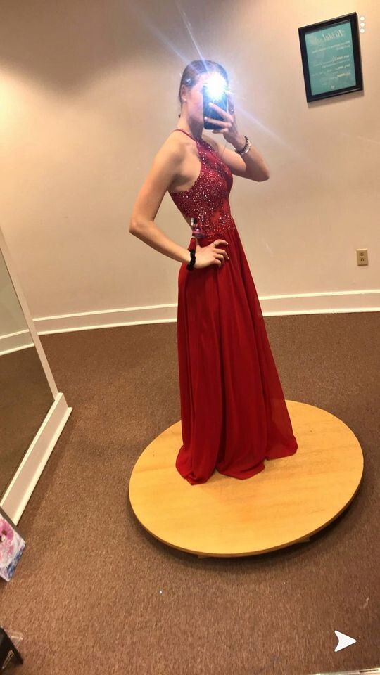 blondie nites red prom dress Blondie Nites Long Formal Dress 5501bn Red / 0