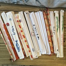 25 Pairs 9'' Bamboo Chopsticks-Individually wrapped-Chinese Japanese Take Out