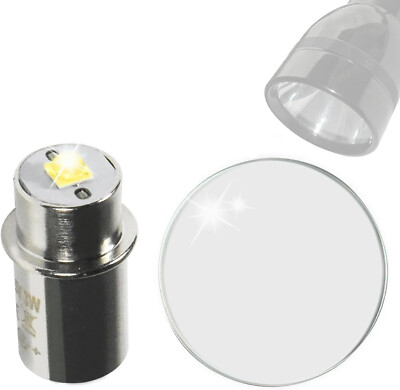 Kit HQRP Lentille Verre + Ampoule LED 3W Pour Maglite C/D (3-6 Piles)