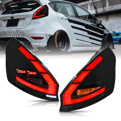 Paar Geräuchert LED Rückleuchte für Ford Fiesta 2009-2015 Hatchback w/Animation