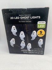 Way To Celebrate 20 Ghost Mini Led Lights Halloween Indoor 5 Ft.