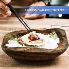 2 Pieces Culinary Plating Tweezers, 10-Inch Kitchen Tweezer Stainless Steel F...