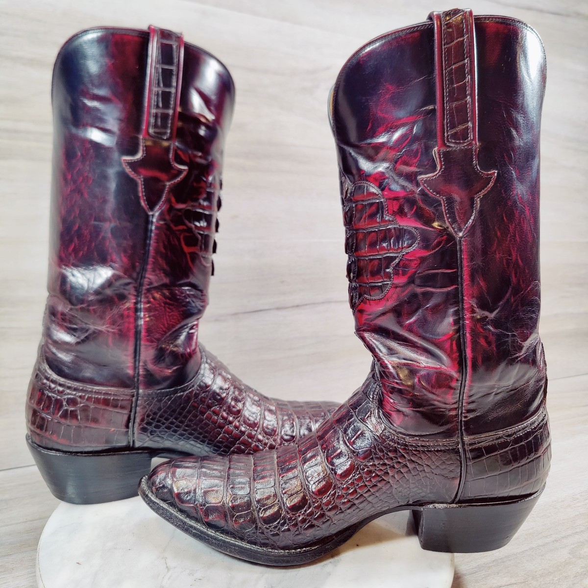 Lucchese Classics Hornback Alligator Cowboy Boot Men 8.5 