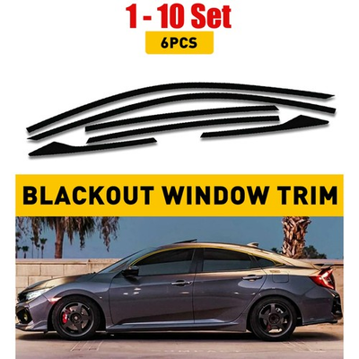 #ad Black Blackout Chrome Delete Window Covers 2016 2021 For Honda 1 10Set Civic $96.81