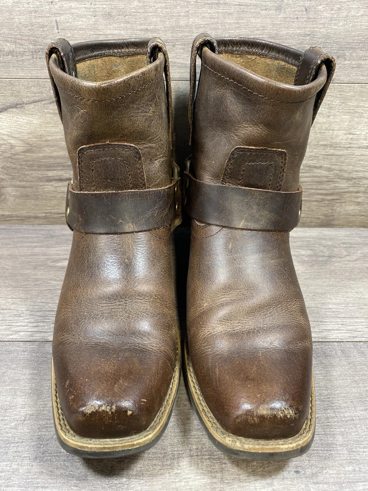 Justin Bridie Western Botas Cortas Arnés Hebilla Cuero Marrón Mujer Talla 8 Foto 4 de 4