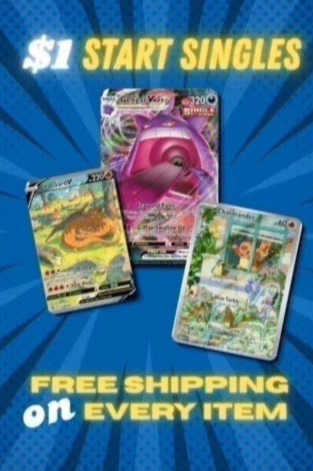 $1 START SUDDEN DEATH POKEMON SINGLES & FREE SHIPPING ON EVERY ITEM