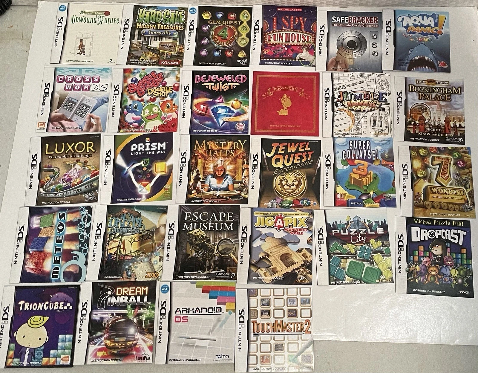 Lot Of 28 Nintendo DS Instruction Booklets/Manuals - Casual & Puzzle Games