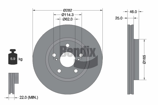 2 PCS Bendix Braking BDS2300 Brake Disc-image