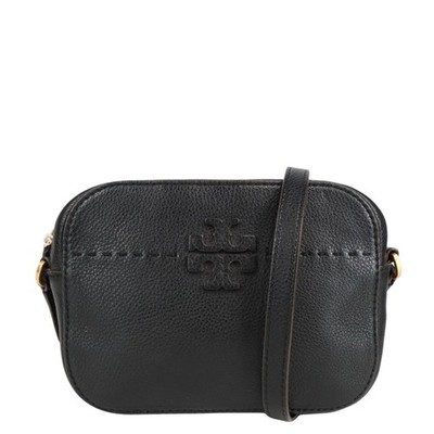 Tory Burch Damen Tasche Umhängetasche Schwarz Leder Ledertasche Crossbody Bag