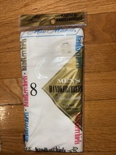 NWT Antique Fine Quality Men  s Handkerchiefs 8 Full Size Satin Stripe